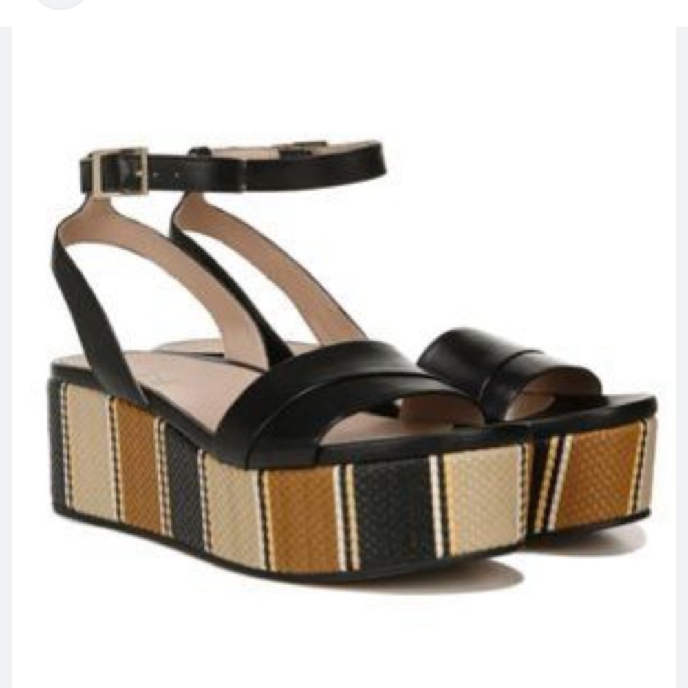 27 Edit Jamari Striped Wedge Heel Sandals 8.5